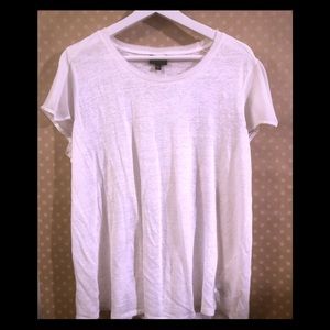 Off-white tissue tee, great with jeans or slacks.